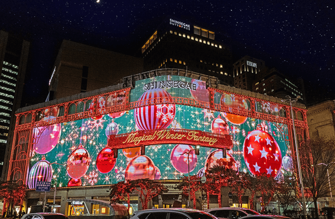 명동 신세계백화점 미디어 파사드