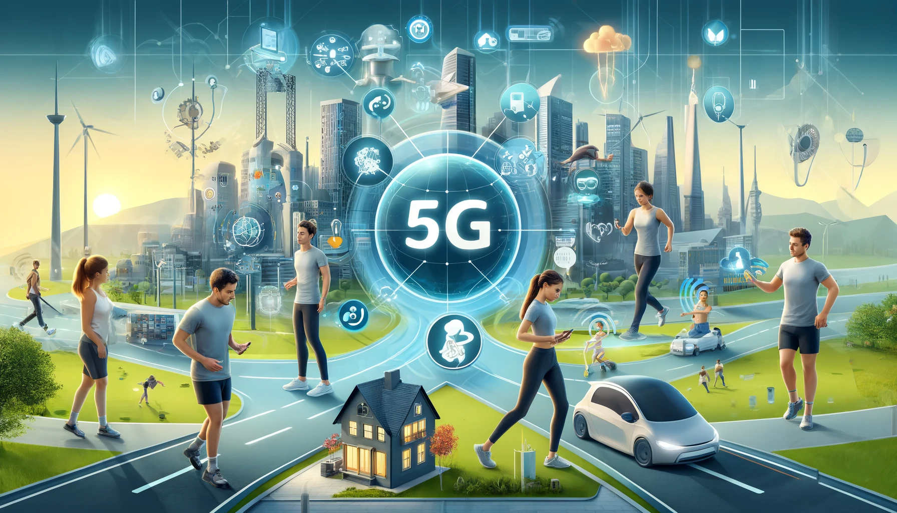 미래형 도시 풍경을 묘사한 이미지