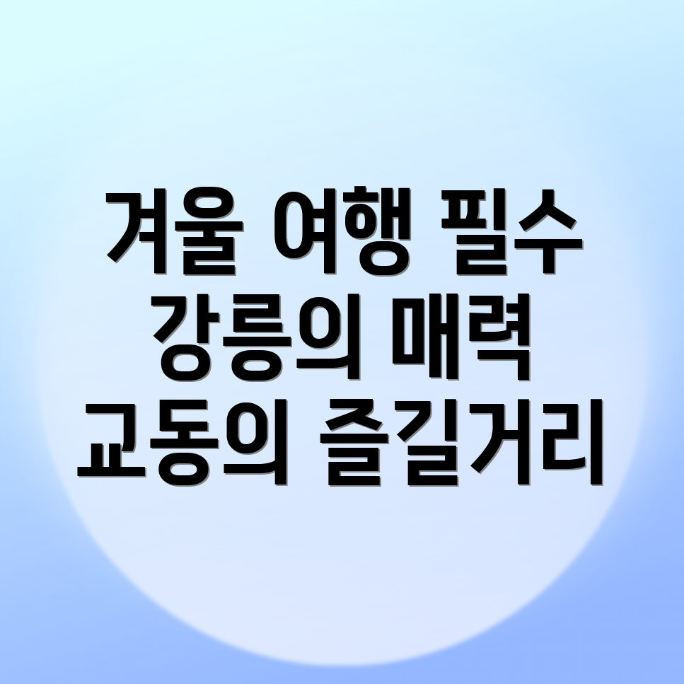강릉시 교동 겨울 여행