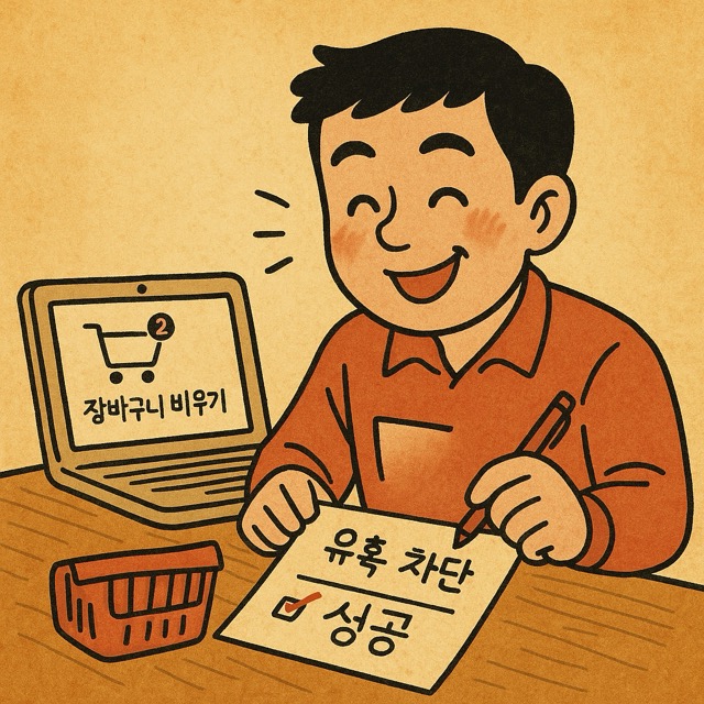 장바구니를 비우고 체크리스트에 ‘유혹 차단 성공’이라고 적는 1인가구