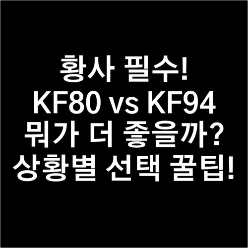 황사 마스크 추천 KF80 vs KF..