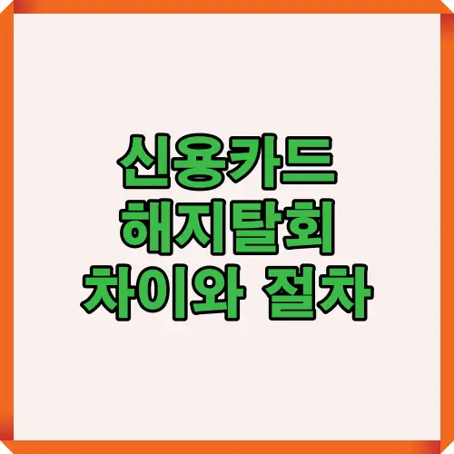 신용카드 해지와 탈회의 차이를 2025년 기준으로 명확하게 이해할 수 있도록 핵심 개념을 정리한 대표 썸네일 이미지로, 실제 절차를 결정할 때 혼동을 줄여주는 인포그래픽 표지 이미지