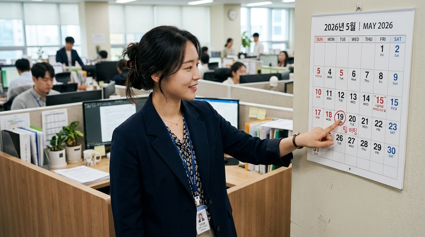 차감 불이익을 피하기 위해 달력에 근로장려금 정기신청 마감일을 표시하는 모습