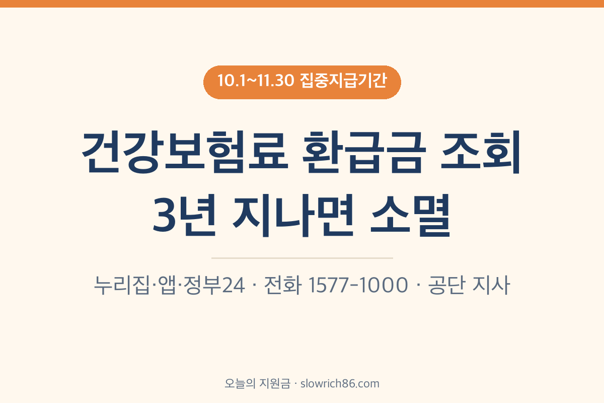 건강보험료 환급금 조회 2026 집중지급기간 11월 30일까지