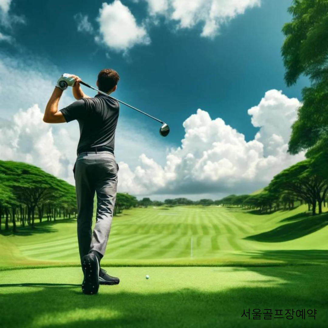 드라이버 치는 골퍼
