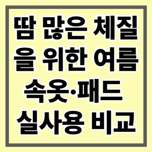 땀 많은 체질을 위한 여름 속옷·패드 실사용 비교