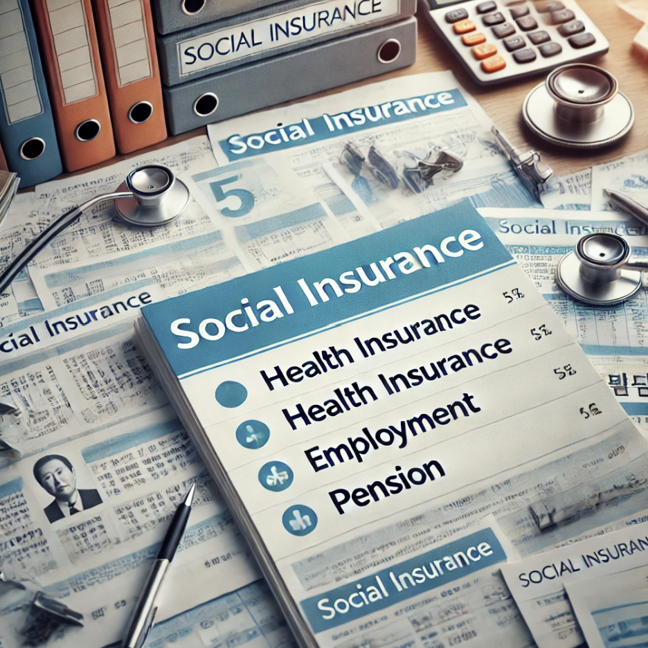 사회보험 서류가 정리된 모습