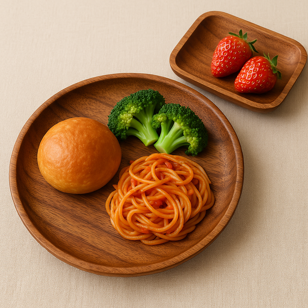 우드접시에 음식 담아저있는 사진