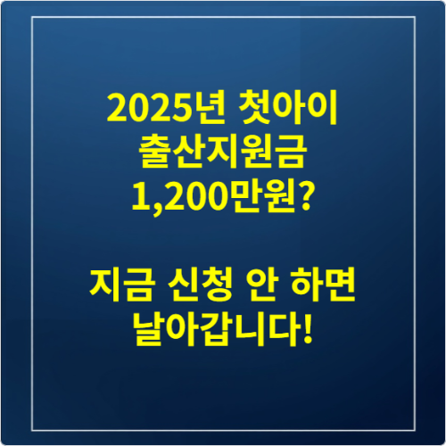 2025년 첫아이 출산지원금 1,200만원 지금 신청 안 하면 날아갑니다!