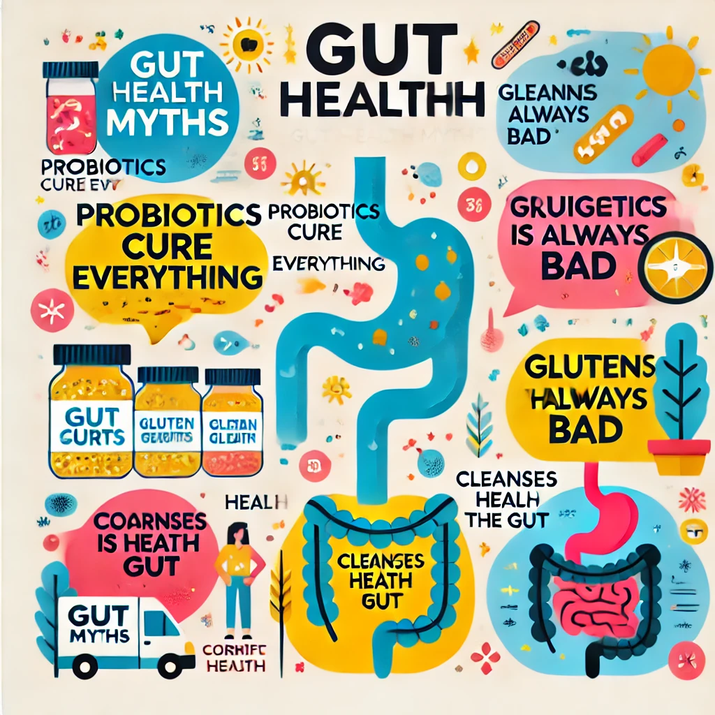 '장 건강에 대한 잘못된 상식들' 글을 표현해 주는 이미지