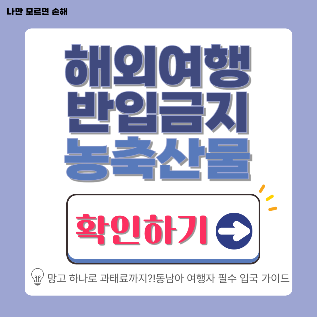 해외여행 반입금지 농축산물 총정리_망고, 육포, 꿀까지