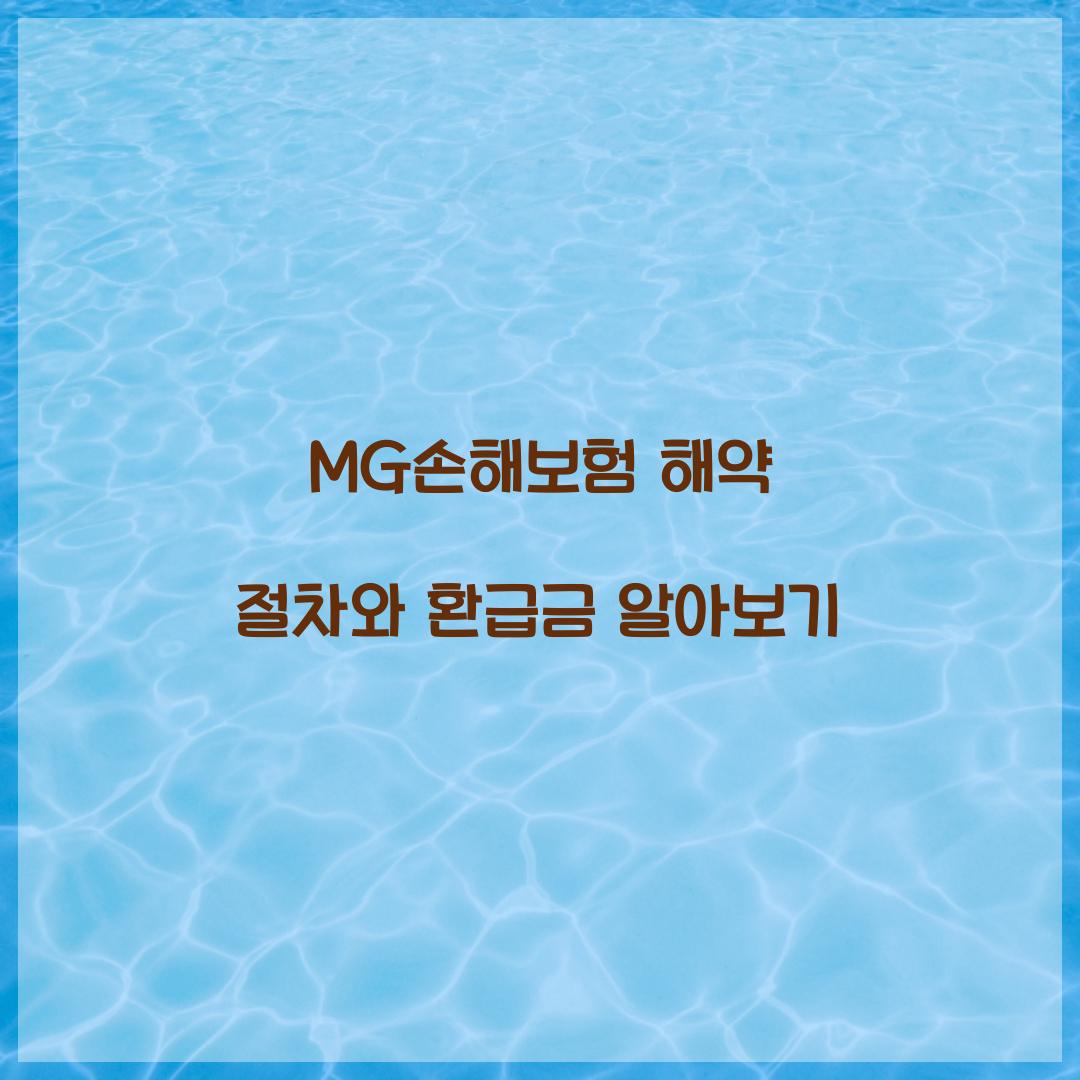 MG손해보험 해약
