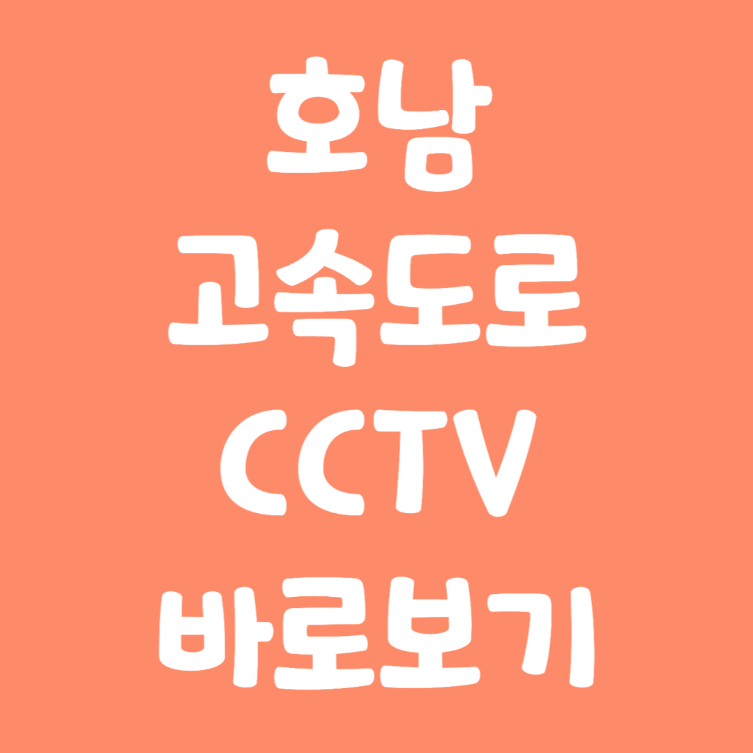 실시간 호남 고속도로 CCTV 바로보기
