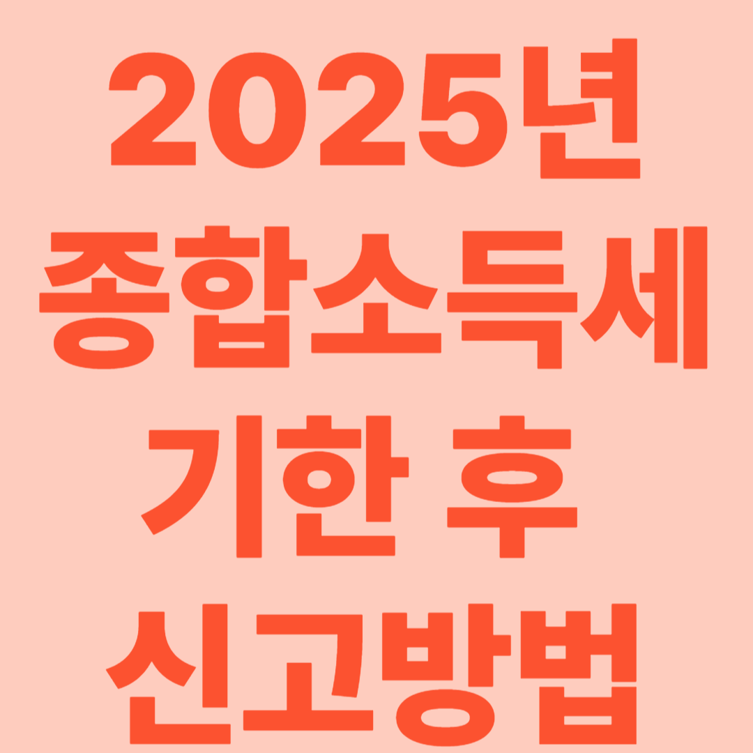 2025년 종합소득세 기한 후 신고방법 총정리