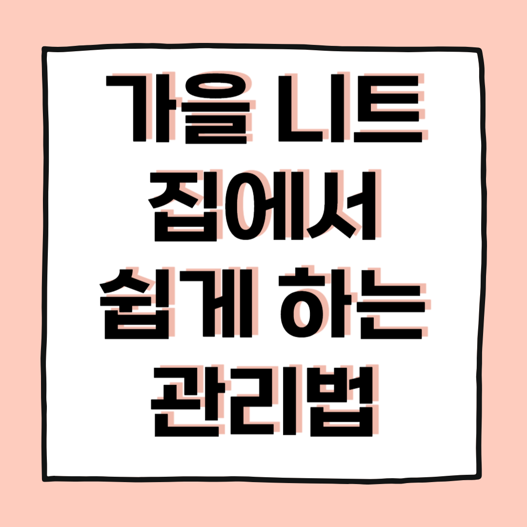 가을 시즌 준비: 가을 니트 집에서 쉽게 하는 관리법