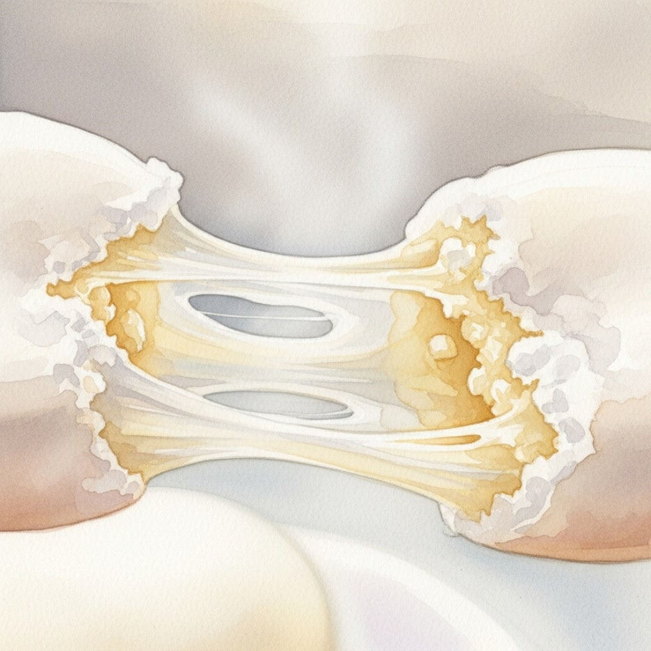 버터떡의 쫀득한 속살이 드러나는 따뜻한 느낌