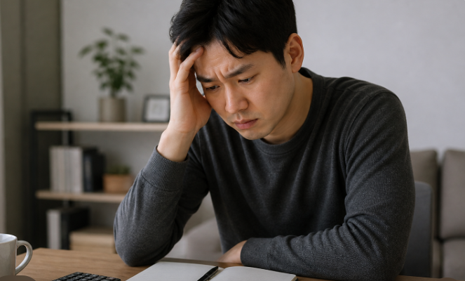 종합소득세 환급 금액이 예상과 달라 고민하는 모습