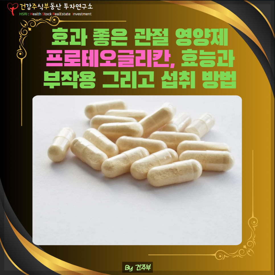 효과 좋은 관절 영양제 프로테오글리칸, 효능과 부작용 그리고 섭취 방법 - 건주부