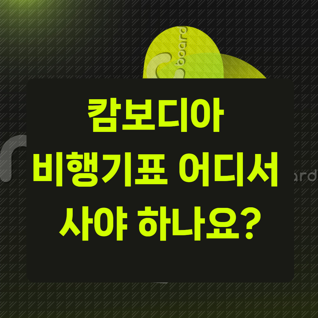캄보디아 비행기표 어디서 사야 하나요?