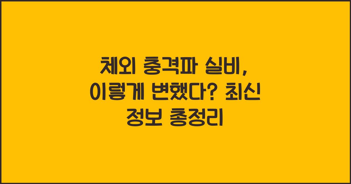 체외 충격파 실비