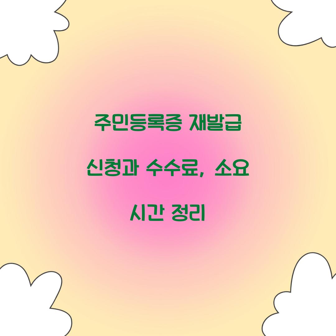 주민등록증 재발급