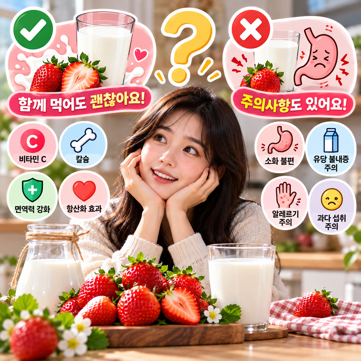 딸기와 우유 같이 먹어도 될까?