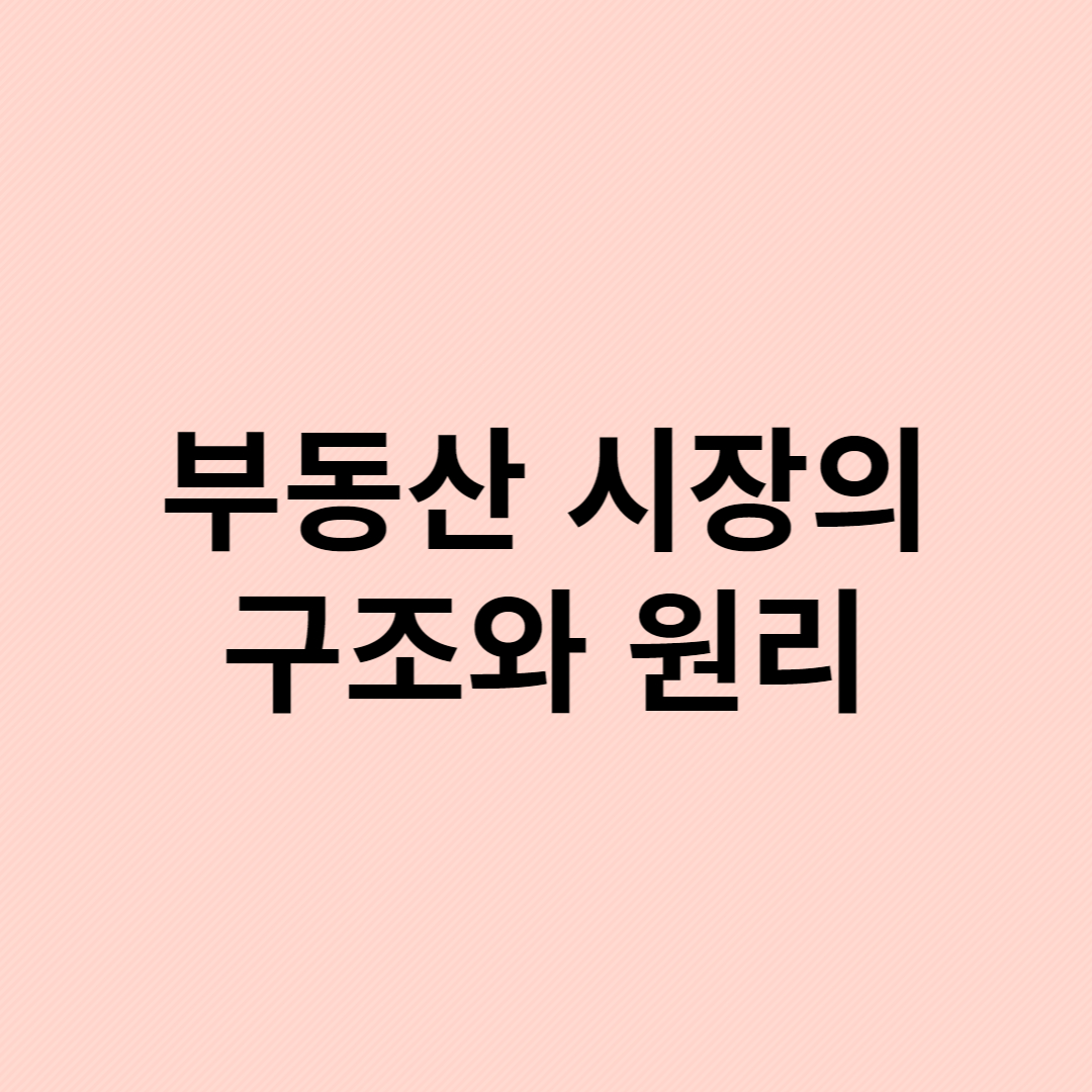 부동산 시장의 구조와 원리