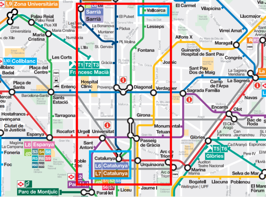 바르셀로나 지하철 노선도