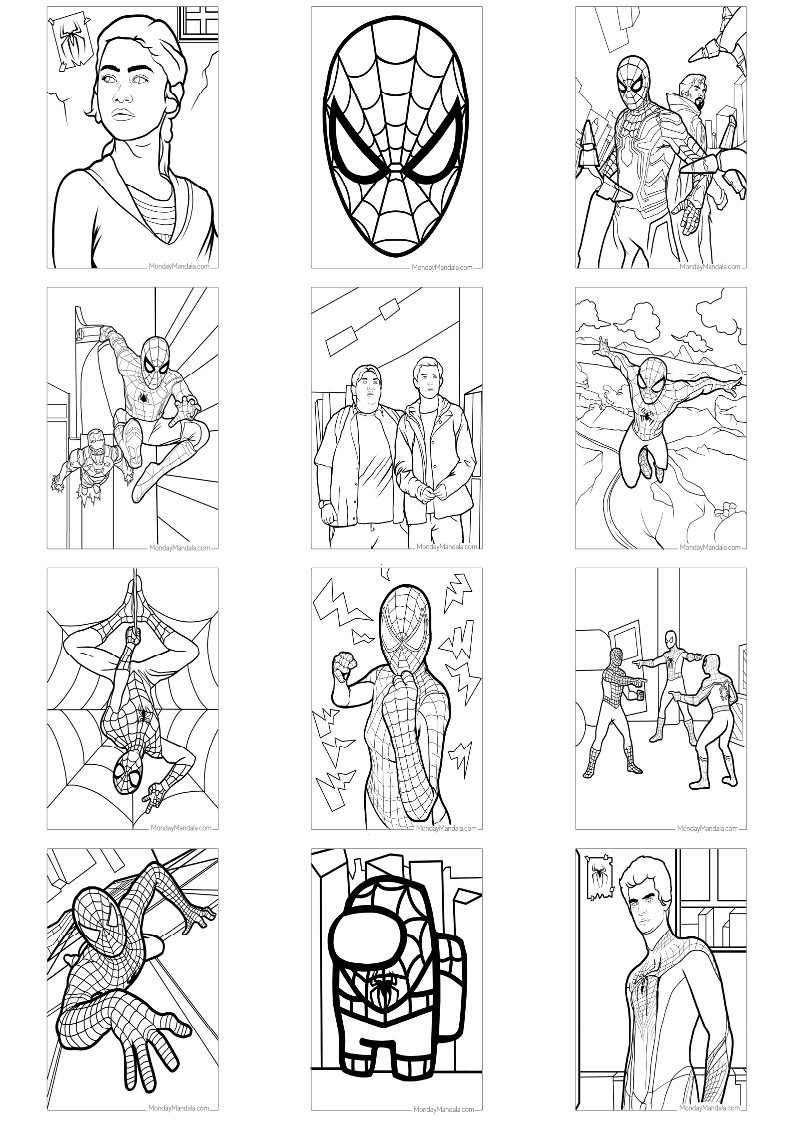 스파이더맨 색칠공부 도안