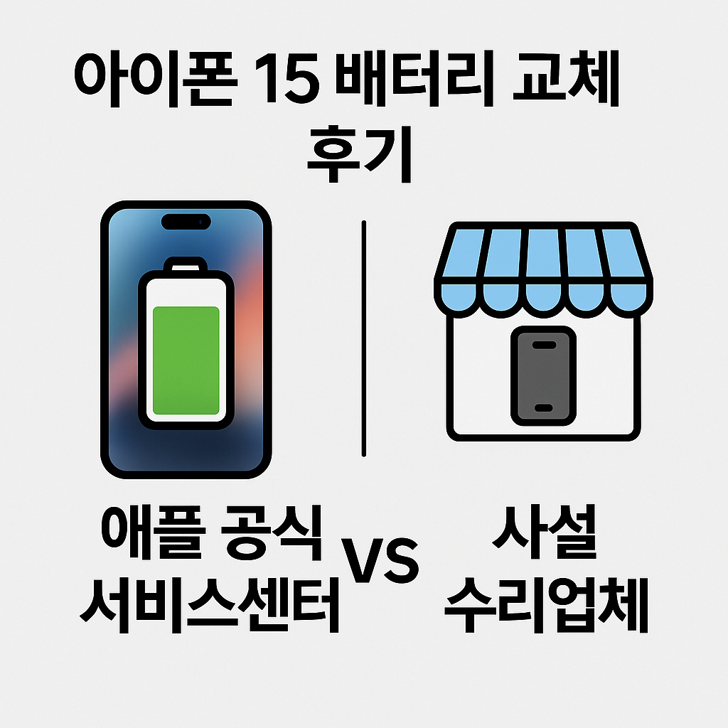 아이폰15 배터리 교체 후기 애플 공식 서비스센터 vs 사설 수리업체, 어떤 선택이 좋을까?