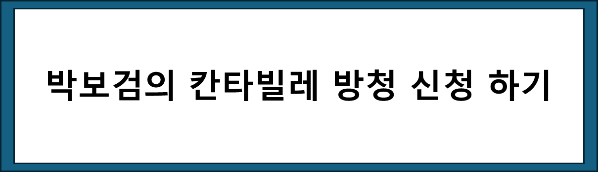 박보검의 칸타빌레 신청