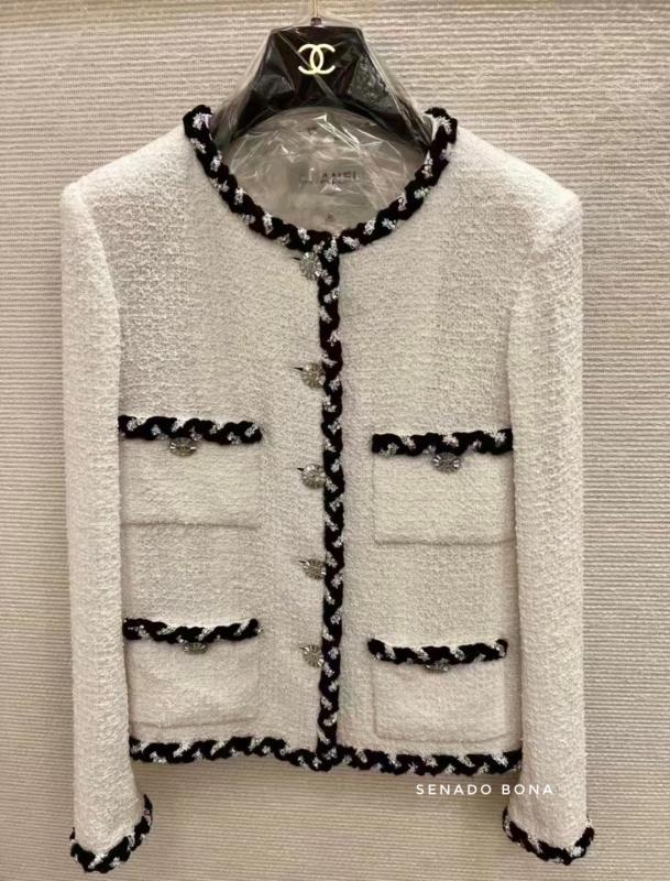 샤넬 23C 코튼 트위드 자켓 화이트 P73933