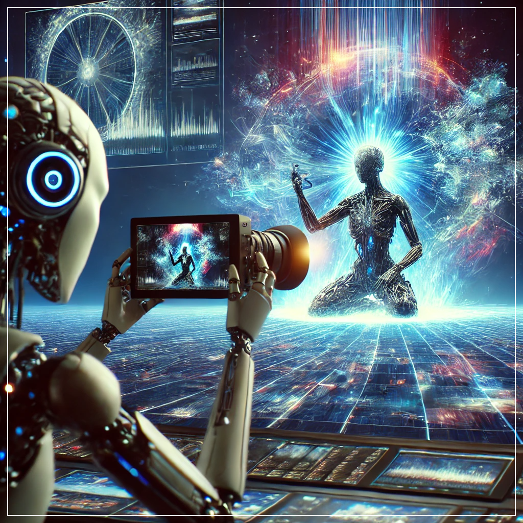 AI가 여러 장의 프레임을 부드럽게 연결하여 고해상도 영상을 제작하는 과정