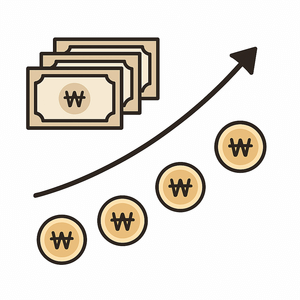 경북 근속장려수당 30만원씩 4회 분할지급을 나타낸 일러스트