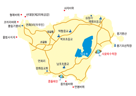 백령도 여행지도