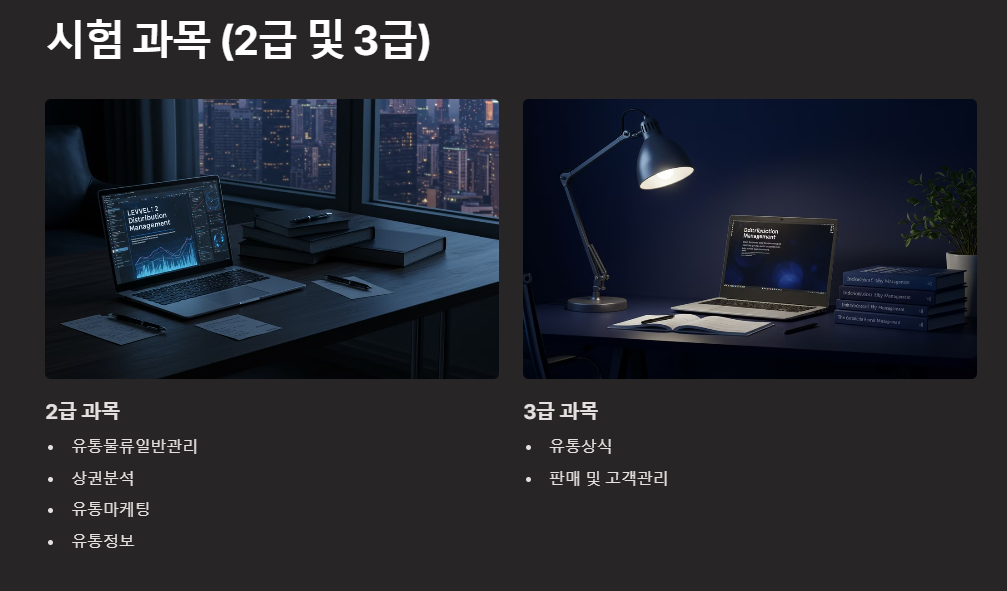 2&amp;#44;3급 각 등급별 시험과목
