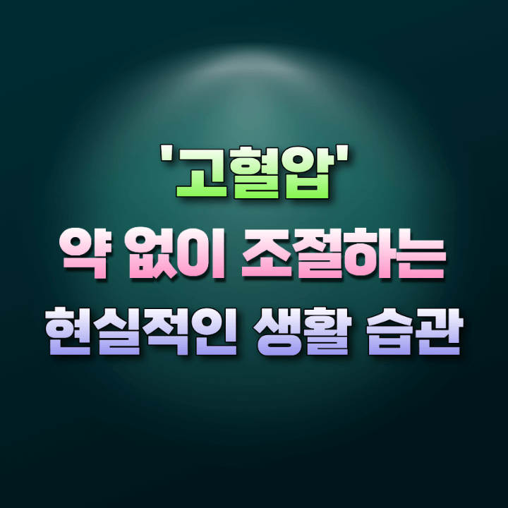 고혈압약없이조절하기