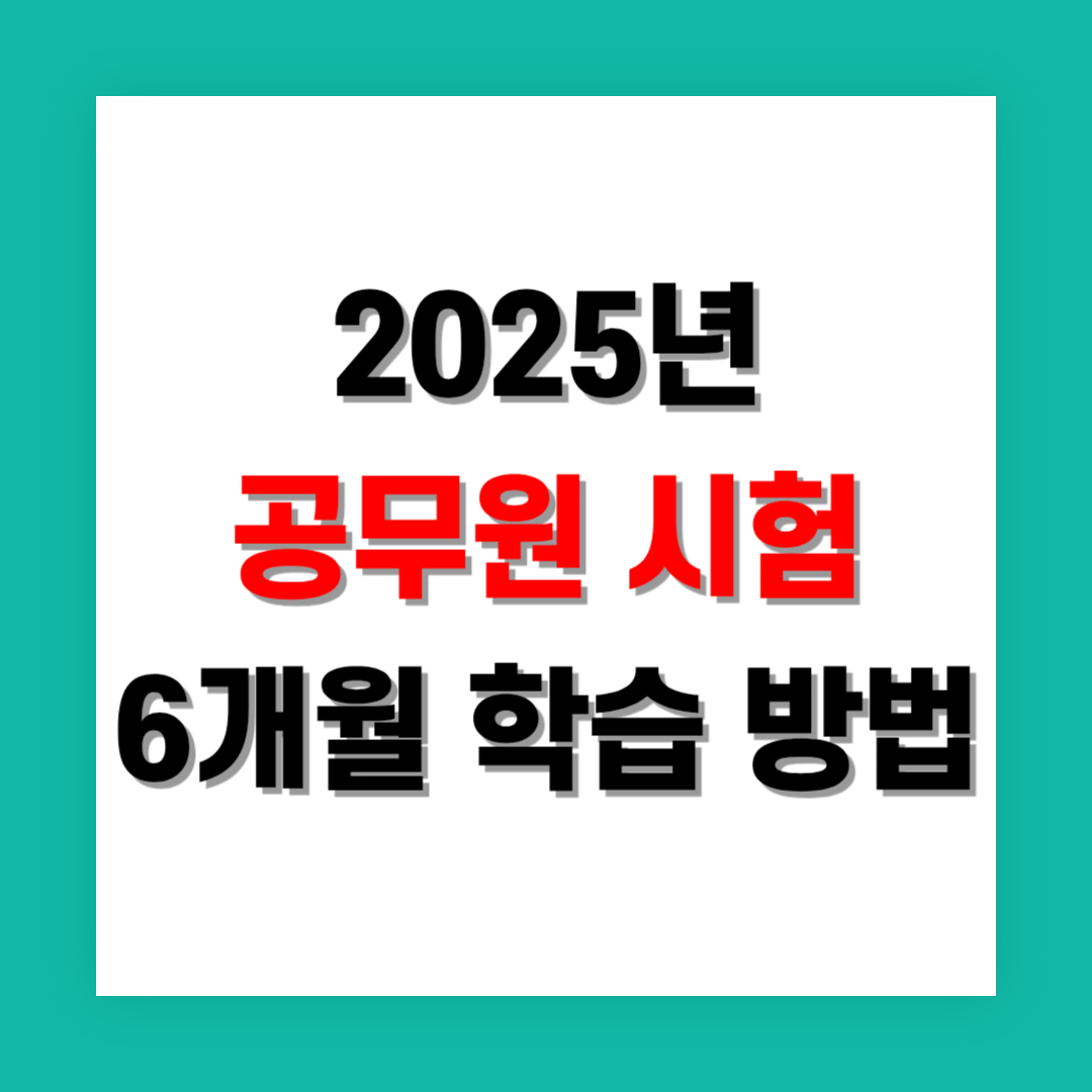 공무원 시험 초시생을 위한 6개월 단기 학습 방법