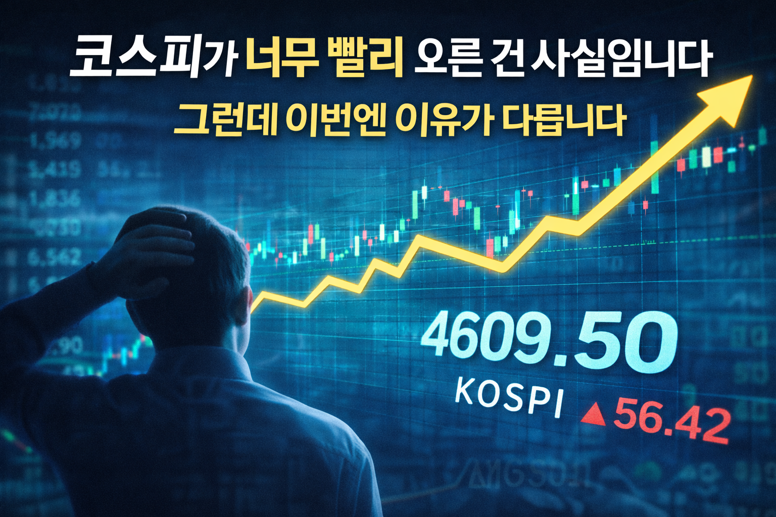 코스피 급등과 속도 논쟁을 설명하기 위한 참고 이미지로, 시장 흐름을 상징적으로 표현한 썸네일입니다(실제 지수 수치&middot;사건과 무관).