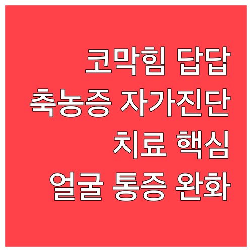 코막힘, 콧물, 얼굴 통증? 축농증 