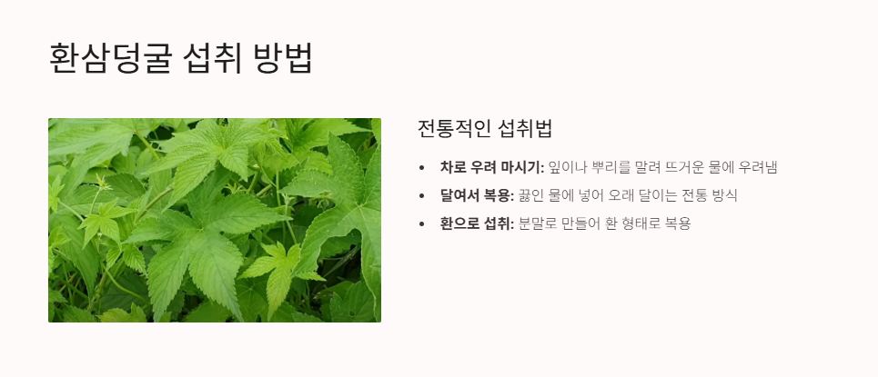 환삼덩굴 섭취 방법