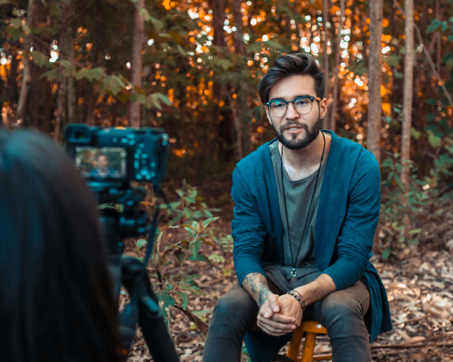 taking a video for an interview