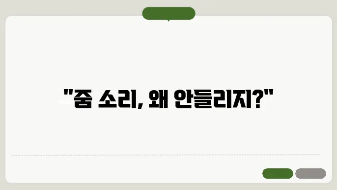 줌 소리가 안들려요