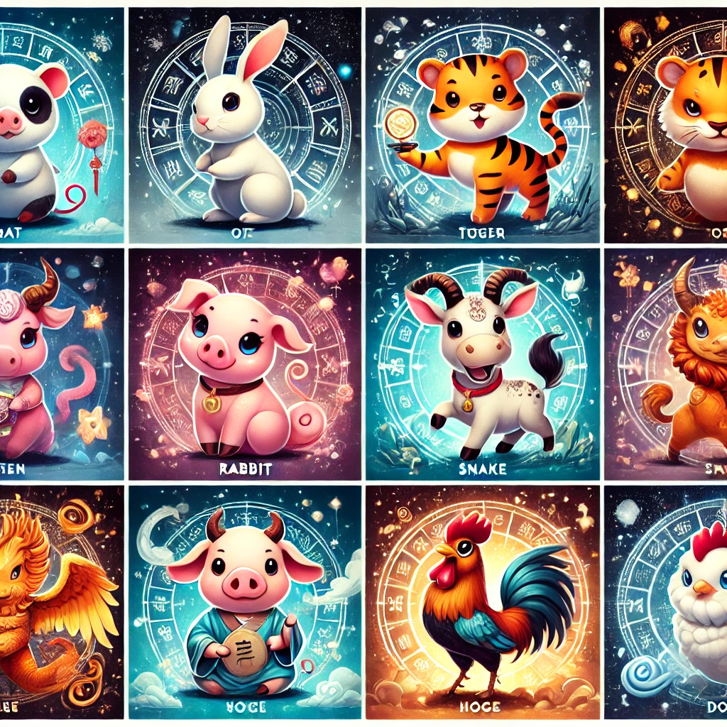 12가지 띠를 알리는 그림