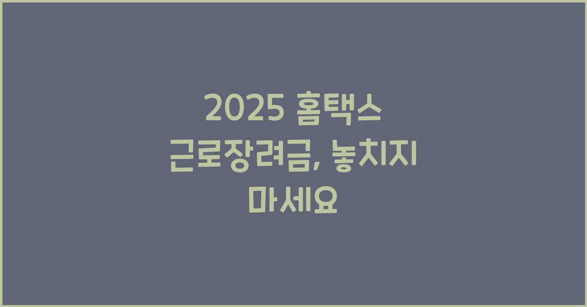 2025 홈택스 근로장려금