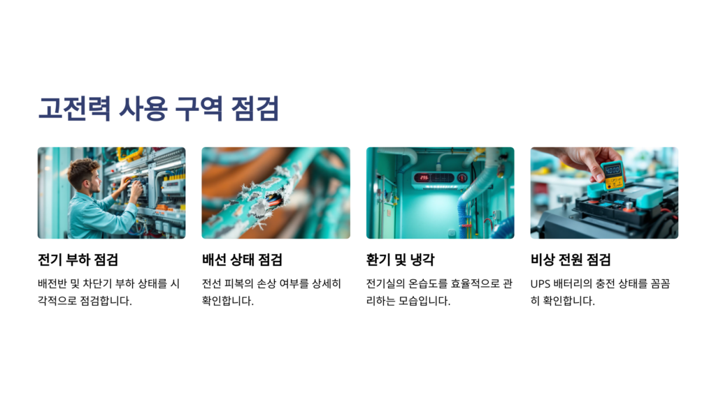 고전력 사용 구역(전기실, 기계실) 점검