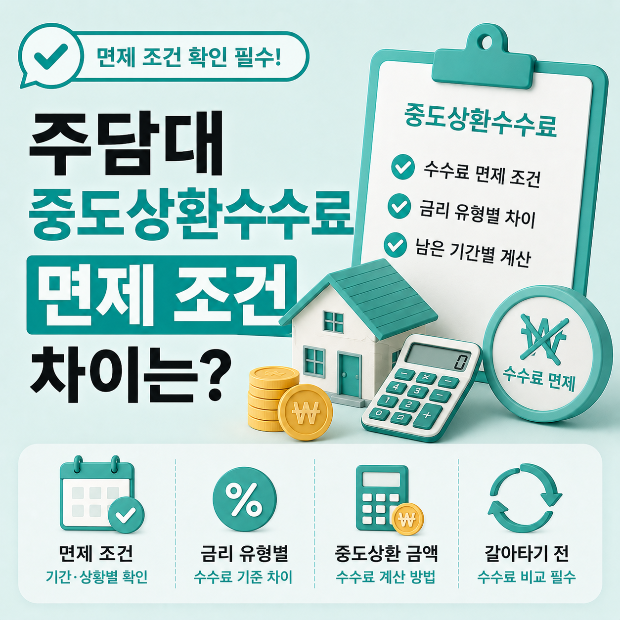 주택담보대출 중도상환수수료 면제 조건 안내