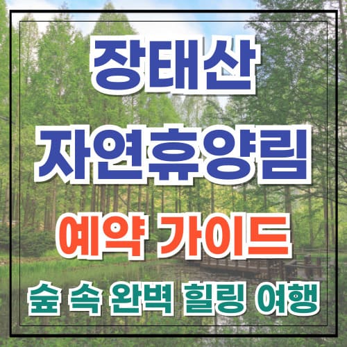 장태산자연휴양림 예약 가이드 숲 속 완벽 힐링 여행