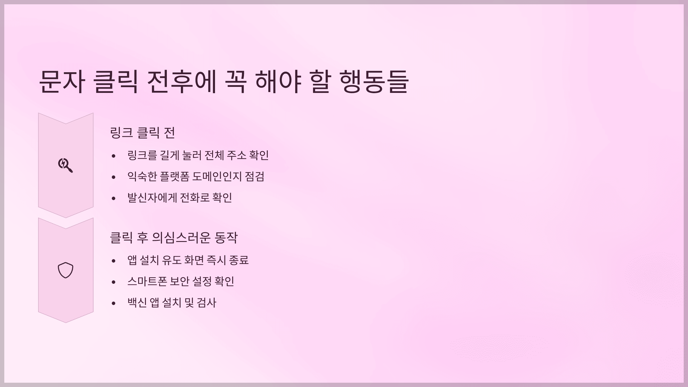 문자 클릭 전후에 꼭 해야 할 행동들