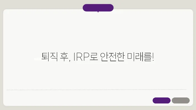 irp [ irp 퇴직연금 ]